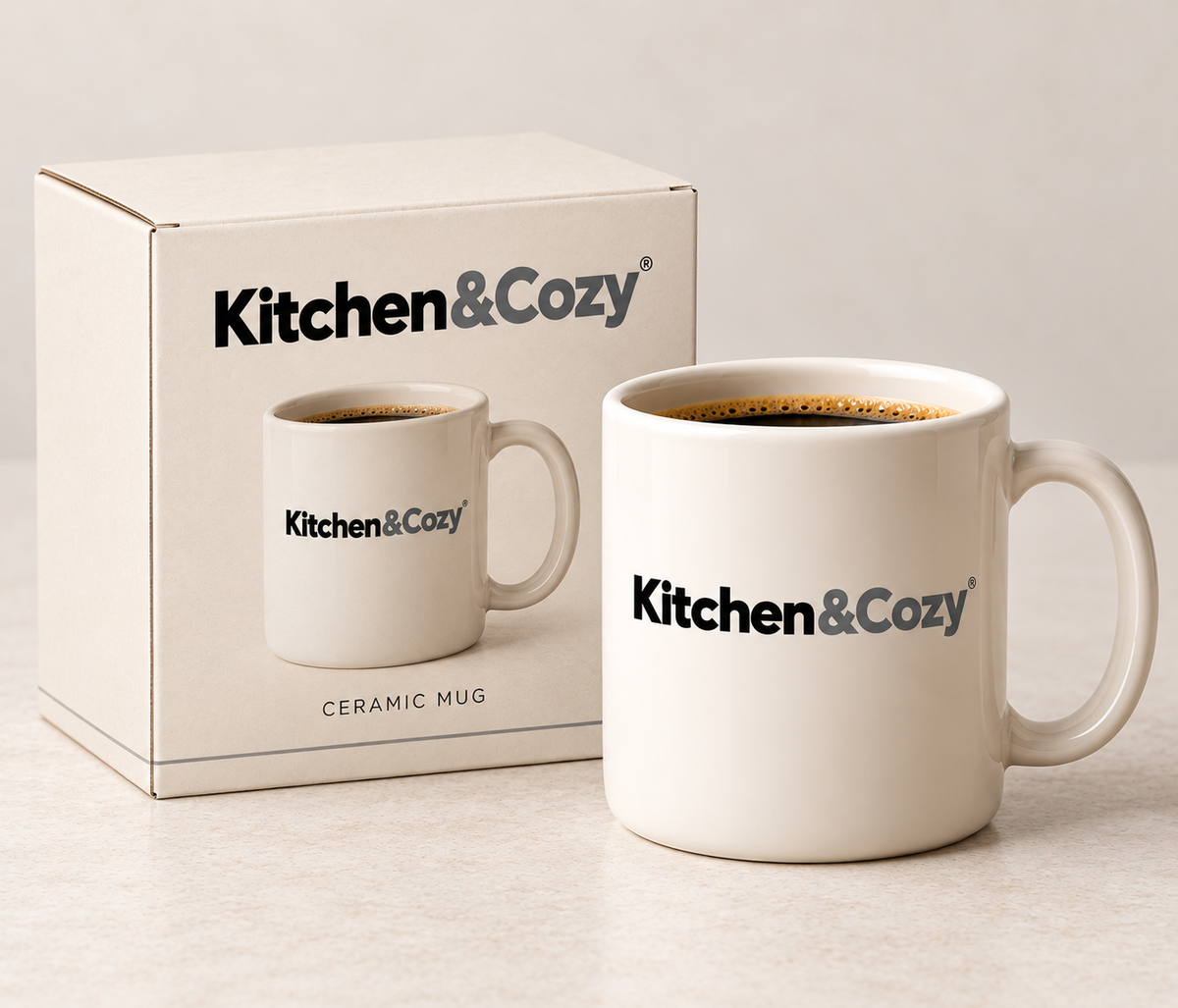 Kitchen&Cozy Ivory Coffee Mug – Classic Design