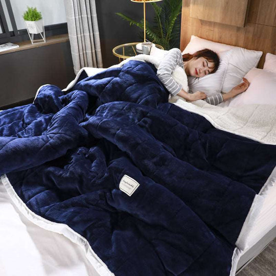 Fleece Blankets And Throws Thick Warm Winter Blankets Home Super Soft Duvet Luxury Solid Blankets On Twin Bedding