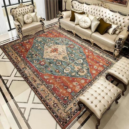 Vintage Bohemian Carpet for Living Room Rectangle Area Rugs Persian Style Rectangle Area Rugs Soft Non-Slip Bedroom Study Mats
