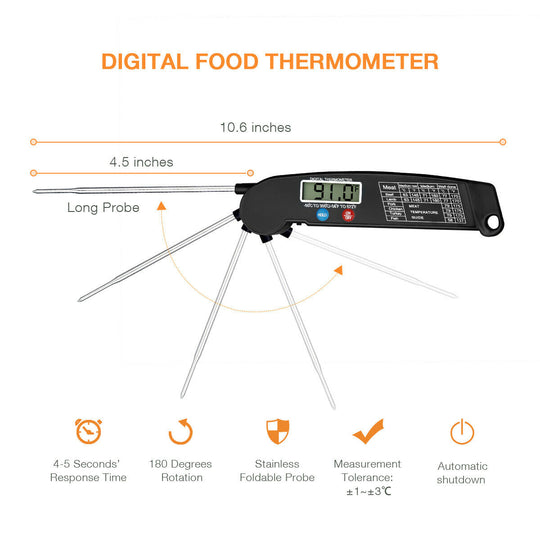 Digital Cooking Meat Thermometer Instant Read Food Steak Oven Smoker BBQ Grill Meat Thermometer Barbecue Accessories For Oven Grill BBQ Smoker Rotisserie Kitchen