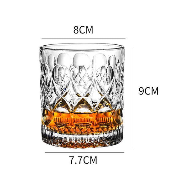 Whiskey Glass Wine Glass Foreign Wine Glass Crystal Glass Octagonal Glass Thickened Bar Glass Set Beer Glass
