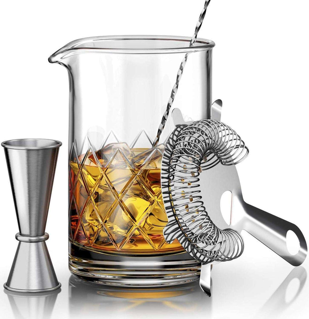 Ice Strainer Crystal Glass Stainless Steel Cocktail Shaker Cocktail Set