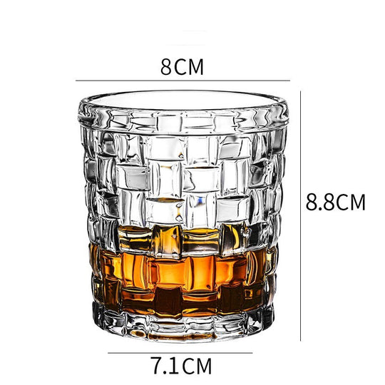 Whiskey Glass Wine Glass Foreign Wine Glass Crystal Glass Octagonal Glass Thickened Bar Glass Set Beer Glass