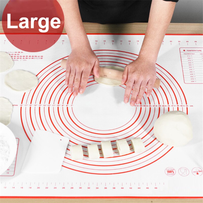 Silicone Baking Dough Mat Pastry Mat Extra With Measurements Non Stick Non-slip Silicone Pastry Mat Large Silicone Baking Mat Sheet Pizza Dough Rolling Mats Fondant Pie Crust Mat Liners Counter Tools