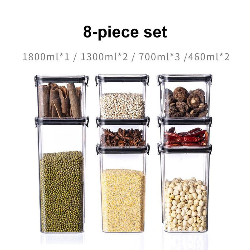 8 Piece Airtight Plastic Grain Containers BPA Free